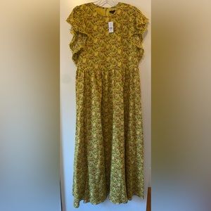 Ann Taylor yellow floral maxi dress, size medium tall. New with tags.